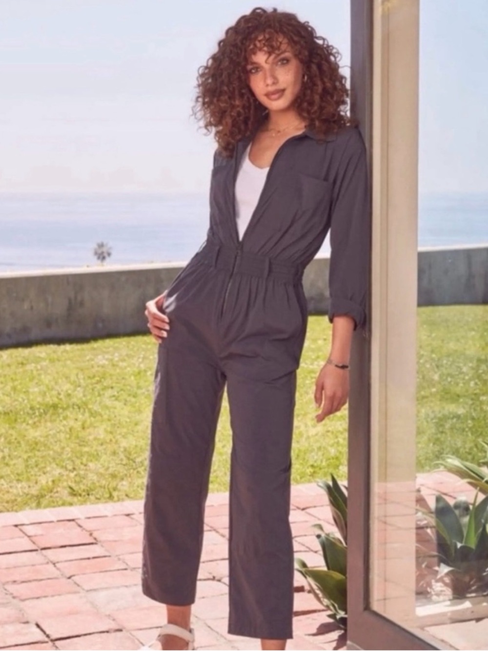 Martha Stewart NWT M BLACK Zipper button CARGO Women's Jumpsuit